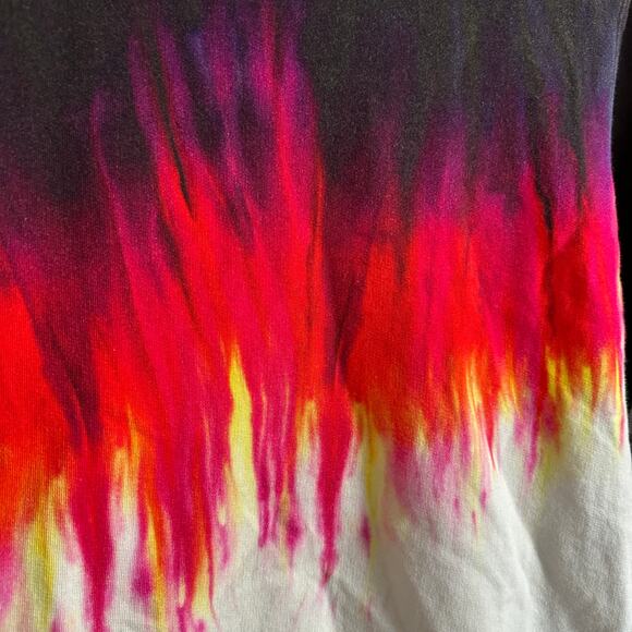 MSGM Black Red & White Maglia Tie Dye Flame French Terry Sweatshirt Extra Small - Picture 2 of 6